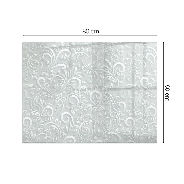 Rechthoekige vloerplaat voor houtkachel Elegant plantenpatroon