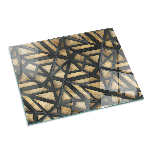 Rechthoekige kachel vloerplaat Geometrie met hout