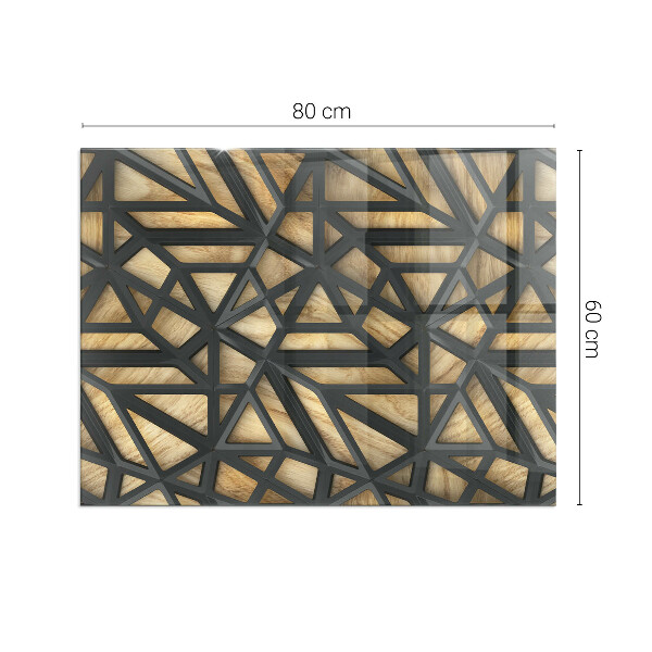 Rechthoekige kachel vloerplaat Geometrie met hout