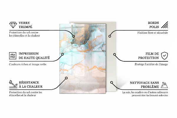 Rechthoekige vloerplaat voor houtkachel Abstract geometrisch patroon