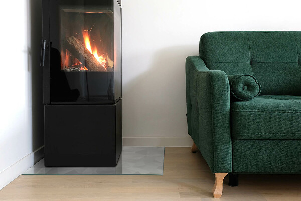 Rechthoekige vloerplaat voor houtkachel Abstract geometrisch patroon