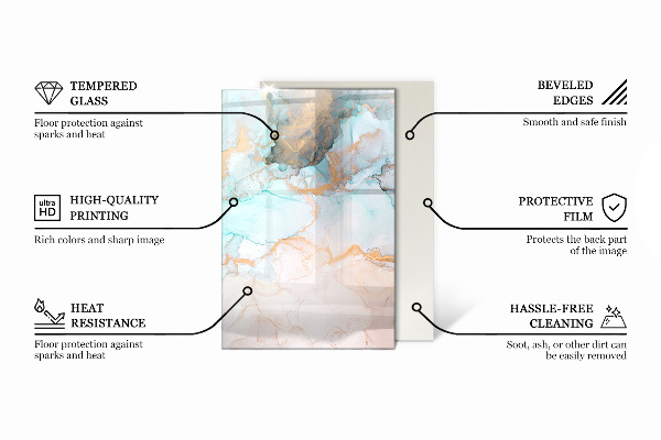 Rechthoekige vloerplaat voor houtkachel Abstract geometrisch patroon