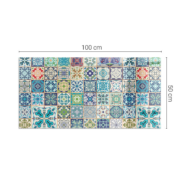 Rechthoekige vloerplaat voor kachel Mozaïekpatronen op tegels