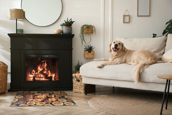 Rechthoekige kachel vloerplaat Doos met gesneden hout