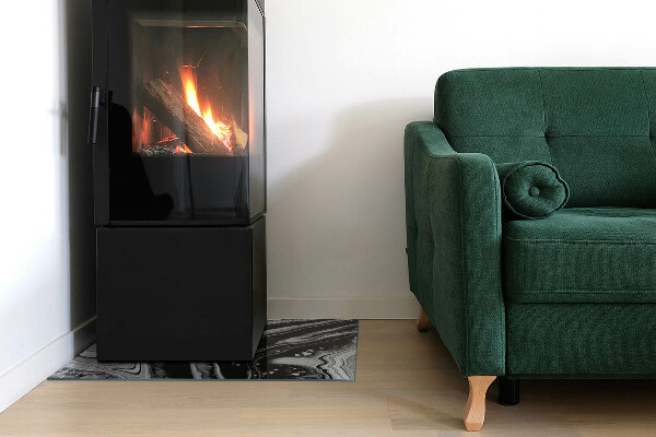 Rechthoekige vloerplaat voor kachel Abstracte golven en lijnen