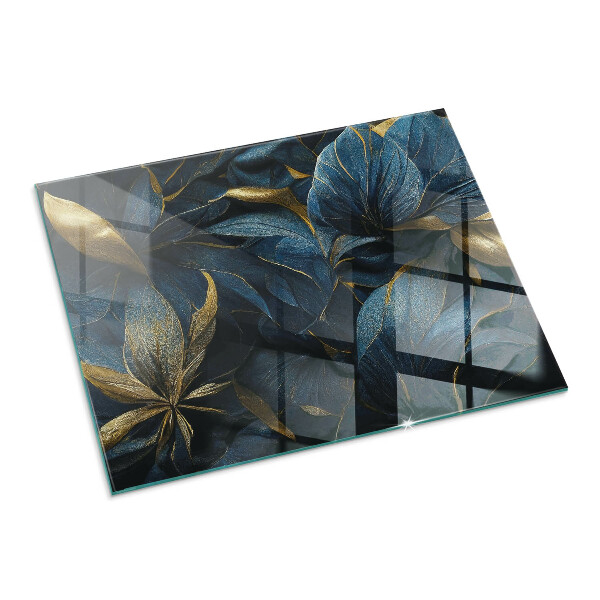 Rechthoekige vloerplaat voor houtkachel Elegante bladeren in textuur