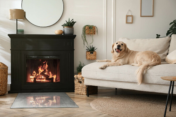 Rechthoekige vloerplaat voor houtkachel Ruwe betontextuur