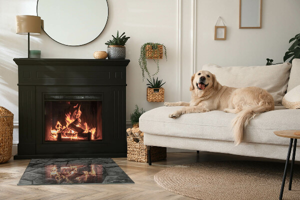 Rechthoekige vloerplaat voor houtkachel Natuursteenpatroon