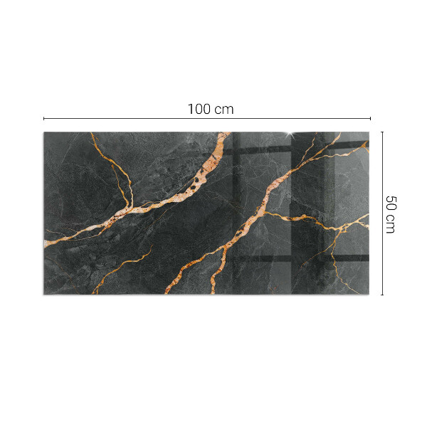 Rechthoekige vloerplaat voor kachel Elegant marmer met aderen