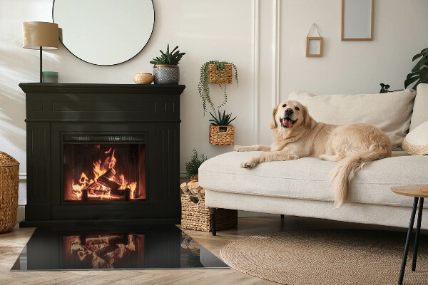 Rechthoekige vloerplaat voor kachel Kleur Zwart