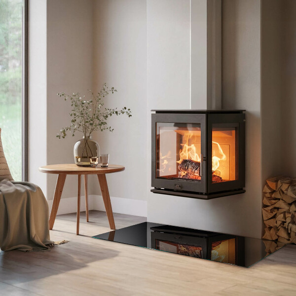 Rechthoekige vloerplaat voor kachel Kleur Zwart