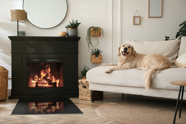 Rechthoekige vloerplaat voor kachel Kleur Zwart