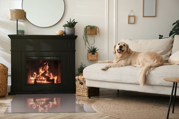 Rechthoekige vloerplaat voor kachel Kleur beige