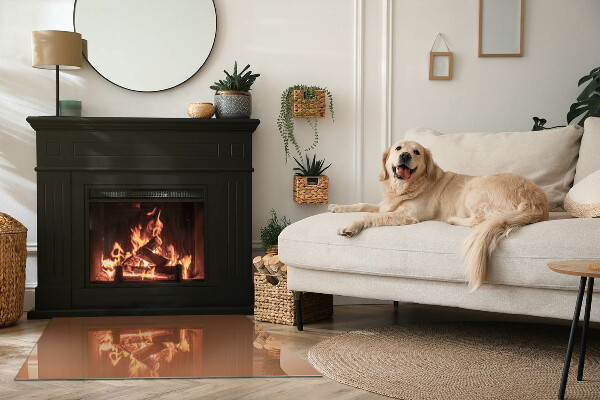 Rechthoekige vloerplaat voor kachel Kleur Bruin