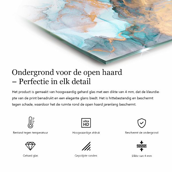 Rechthoekige vloerplaat voor kachel Kleur Roze