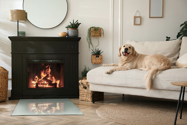 Rechthoekige vloerplaat voor houtkachel Kleur Lichtgroen