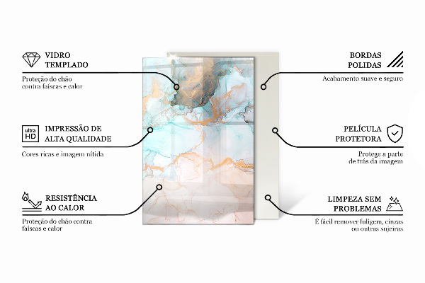 Rechthoekige vloerplaat voor houtkachel Kleur Wit