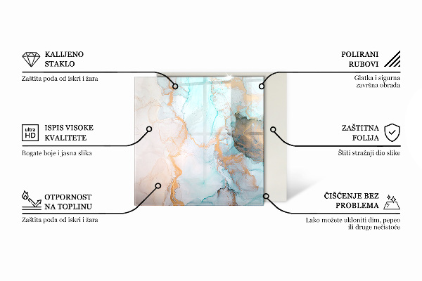 Zeshoekige onderplaat kachel Abstracte wolk van vaste stoffen