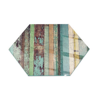 Zeshoekige onderplaat kachel Planken in verschillende tinten