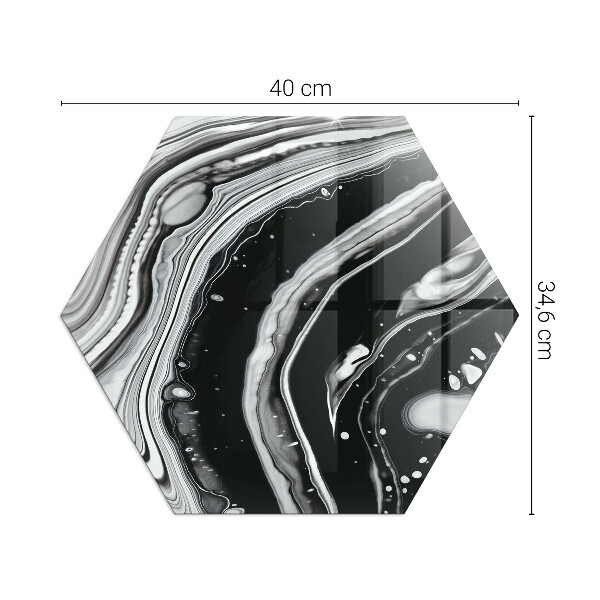 Zeshoekige plaat voor onder houtkachel Abstracte golven en lijnen