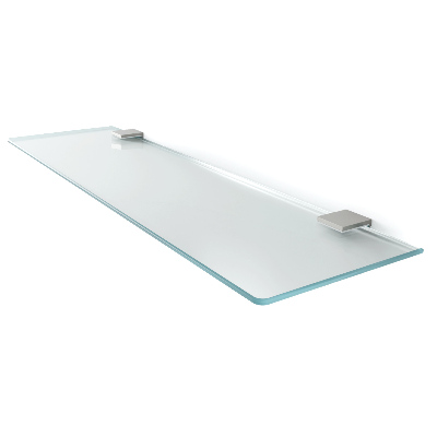 Semitransparante badkamerplanchet van gehard glas van 80 bij 13 cm