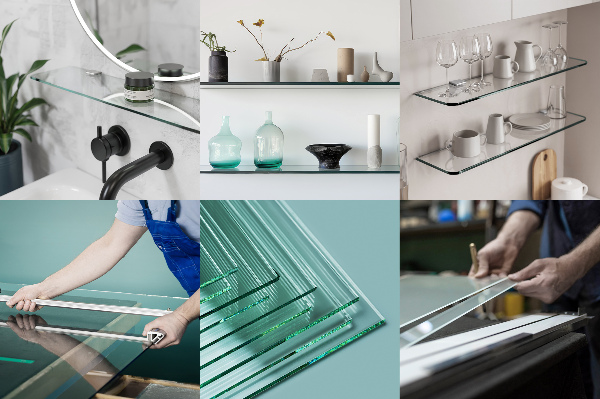 Badkamer planchet van gehard glas 80x13 cm