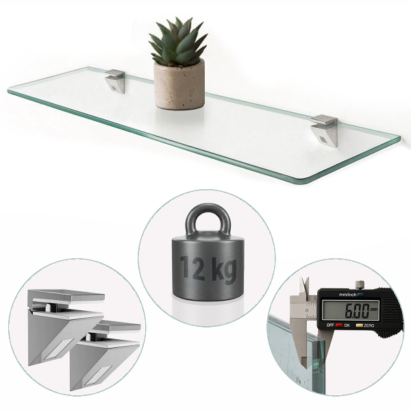 Glazen legplank voor de badkamer 90x13 cm