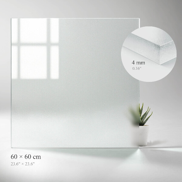 Vierkant tafelblad van doorschijnend glas