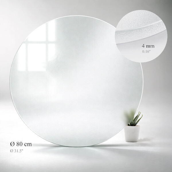 Rond glazen tafelblad in transparant glas