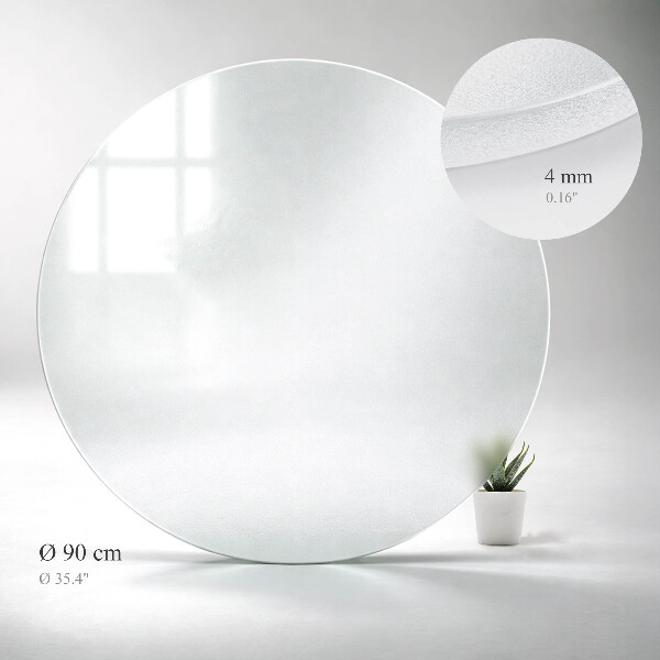 Rond glazen tafelblad in transparant glas