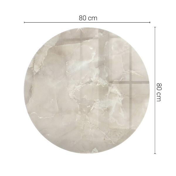 Ronde glazen tafelblad Marmer grafische compositie
