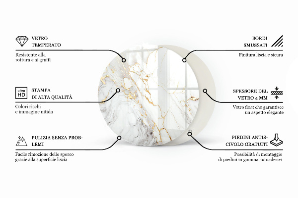 Ronde glazen tafelblad Stijlvol bosmotief