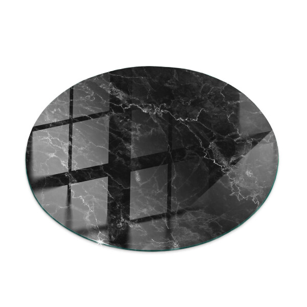 Ronde glazen tafelblad Marmer met fijne aderen