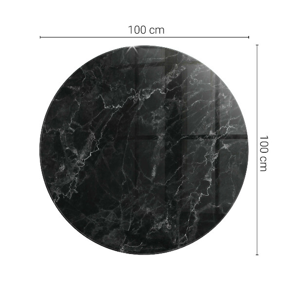 Ronde glazen tafelblad Marmer met fijne aderen