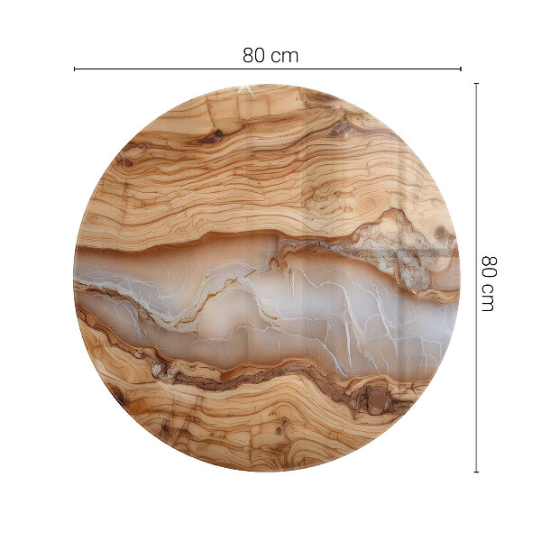Ronde glazen tafelblad Hout in harmonie met hars