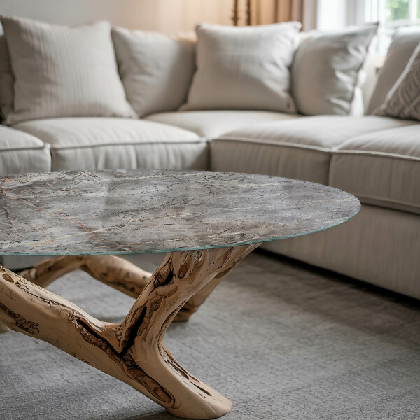 Ronde glazen tafelblad Stijlvol marmerpatroon