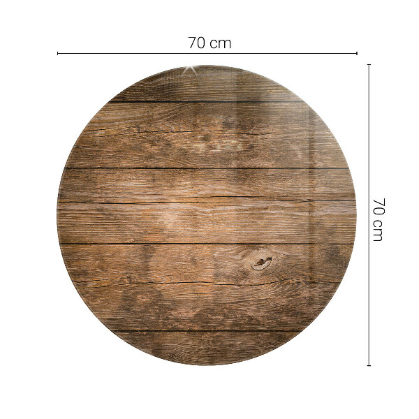 Ronde glazen tafelblad Ecologische houtstructuur
