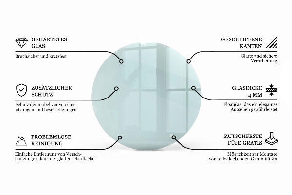 Rond tafelblad transparant