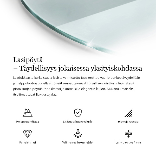 Rond tafelblad transparant