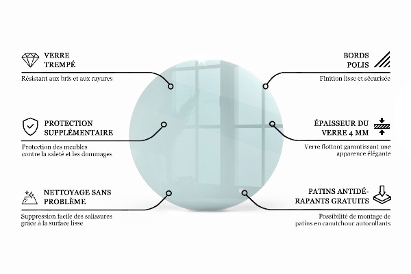 Rond tafelblad transparant
