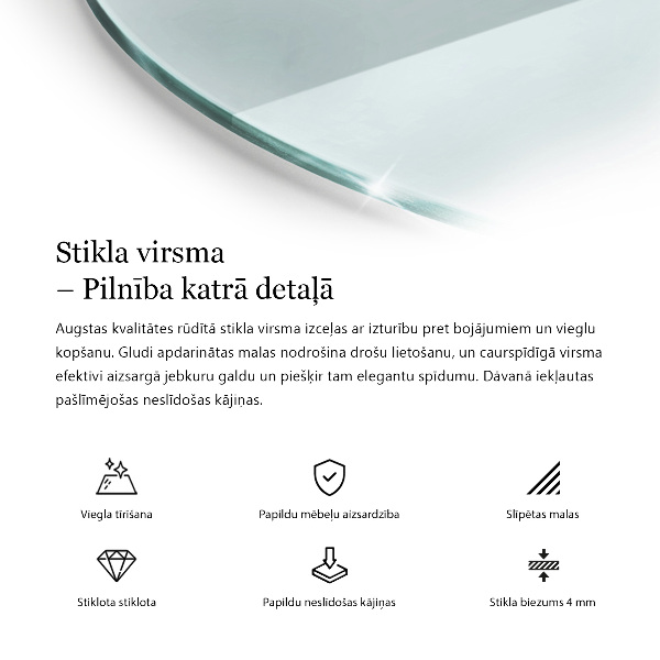 Rond tafelblad transparant