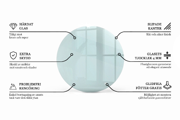 Rond tafelblad transparant