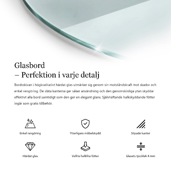 Rond tafelblad transparant