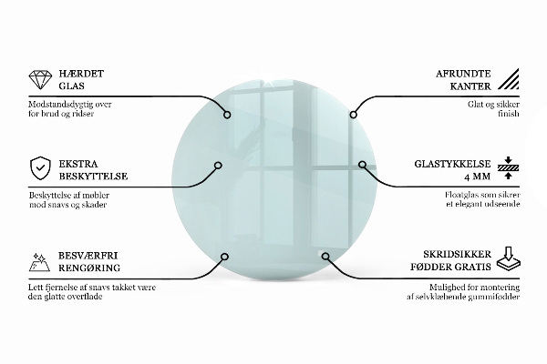 Rond tafelblad transparant