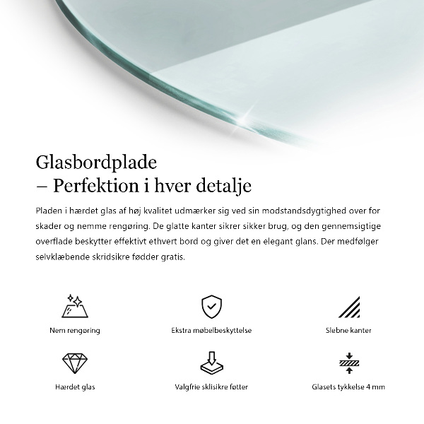 Rond tafelblad transparant