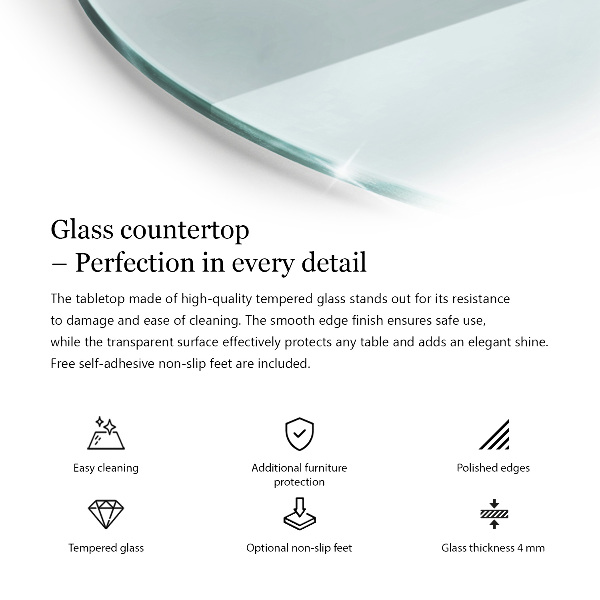 Rond tafelblad transparant