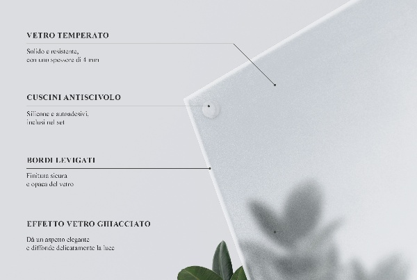 Rechthoekig translucide glas voor tafelblad