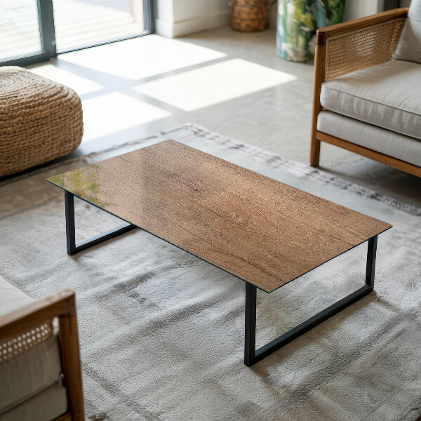 Rechthoekig tafelblad van glas De charme van natuurlijk hout