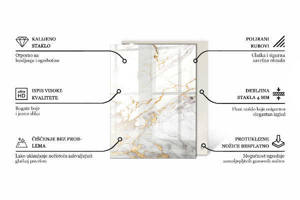 Rechthoekig tafelblad van glas Effen zwart elegant