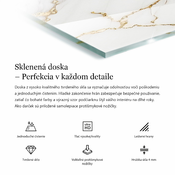 Rechthoekig tafelblad van glas Decoratieve mozaïeken met details